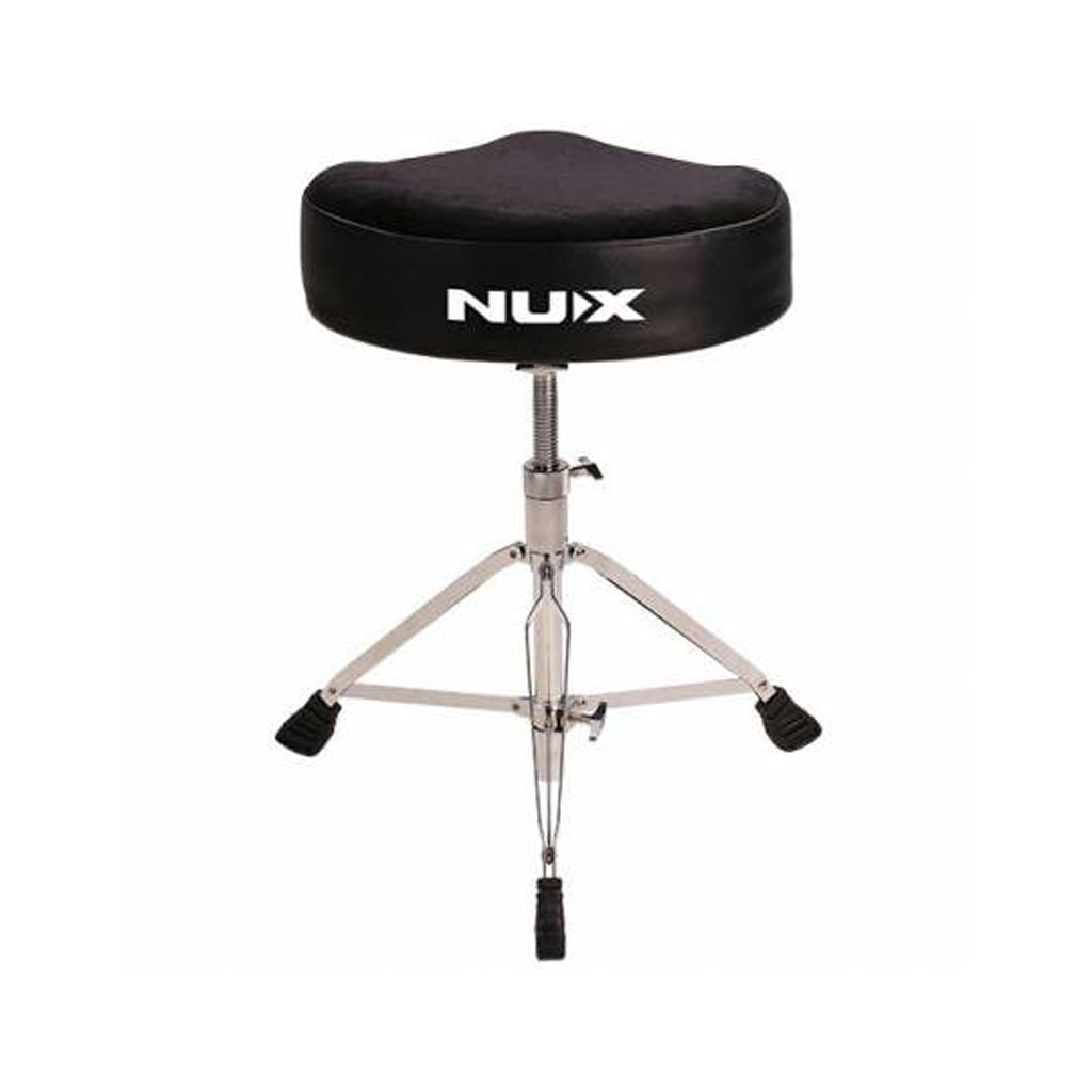 Get ready to rock with comfort using the NUX-DRUMTHRONE, featuring a stylish Motorcycle Style Seat and Tripod Style Legs for stability.
Features:

Motorcycle Style Seating
Tripod Style legs
Height Adjustable Threaded Rod
Collapsible for easy travel

Make every session count with the NUX-DRUMTHRONE - featuring a height adjustable threaded rod and collapsible legs for easy travel. Grab yours now!
