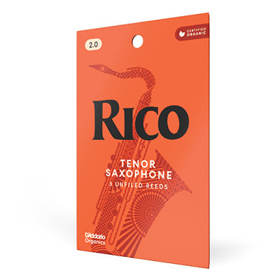 D'addario Rico Organic Tenor Saxophone Reeds Strength 2.0 (3-Pack)
