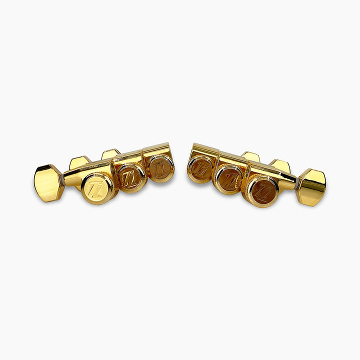 Allparts TK-7108-002 True-Lok Mid-Size Locking Tuners - 3x3, Single Pin, Gold
