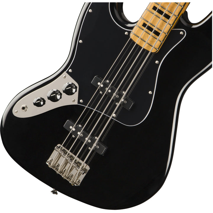 Squier Classic Vibe '70s Jazz Bass V Maple Fingerboard Electric Bass Guitar Left-Handed - Black