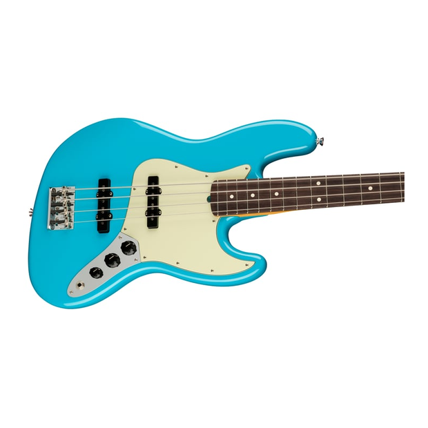 Fender American Professional II Jazz Bass Rosewood Fingerboard Electric Bass Guitar - Miami Blue