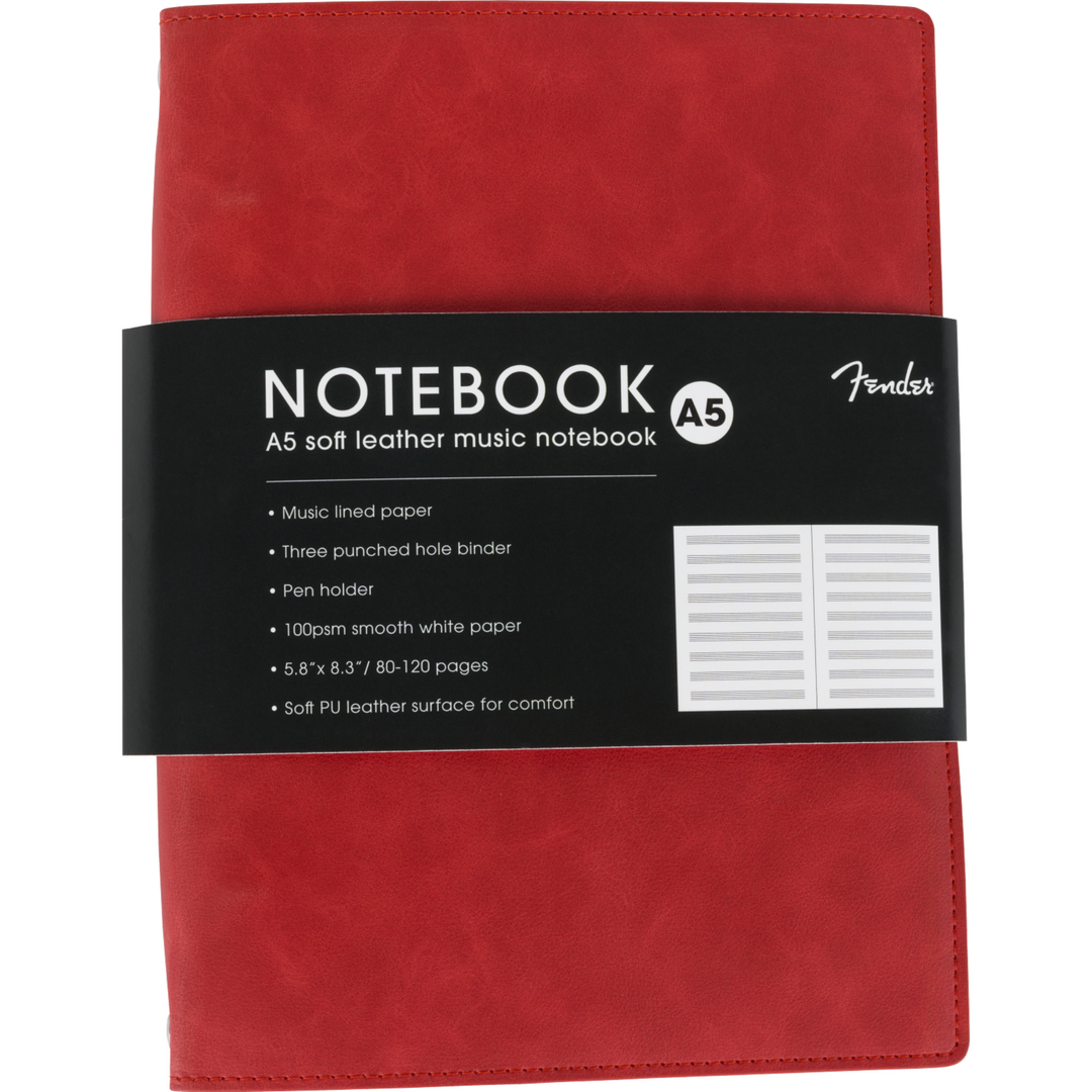 Fender ™ Vegan Leather Music Note Book -  Dakota Red