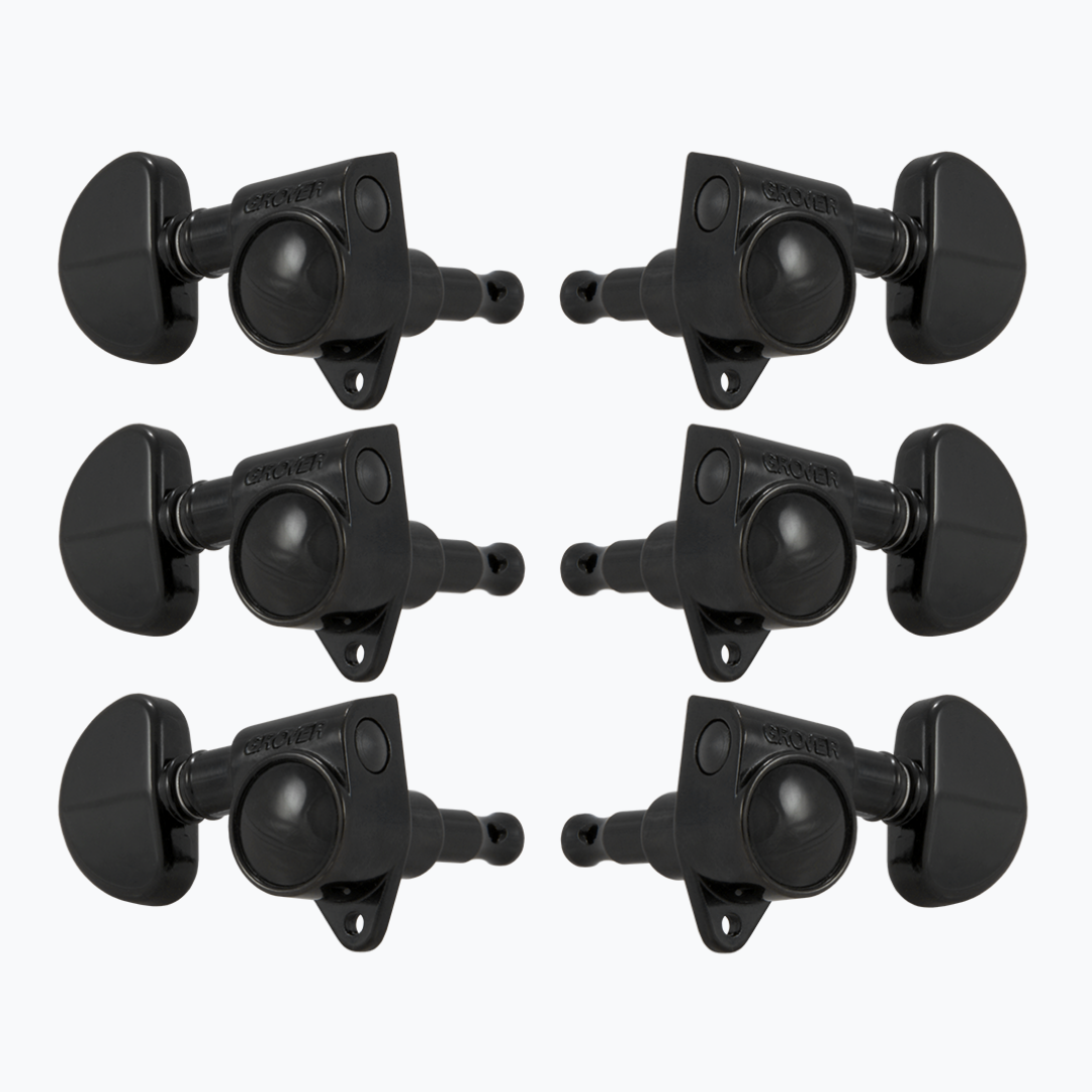 Allparts TK-7900 Grover® 102-18 Series 3x3 Rotomatic Tuners Black, 102-18BC