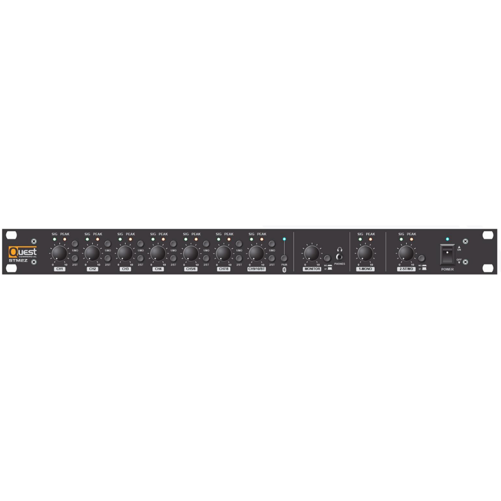 Quest STM2Z+ Rackmount 2-Zone Strip Mixer w/ Bluetooth