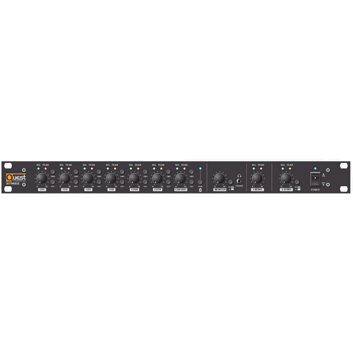 Quest STM2Z+ Rackmount 2-Zone Strip Mixer w/ Bluetooth