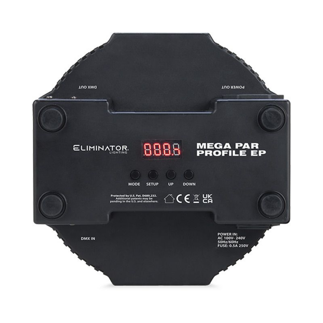 Eliminator MEGA-PAR-PROFILE-EP Low Profile DMX PAR Fixture with 107x10mm RGBUV LED (18W)