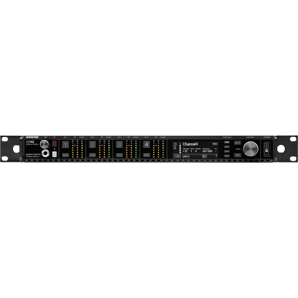 Shure AD4QNP-A Axient Digital Four-Channel Wireless Receiver with No Accessories 470 to 636 MHz
