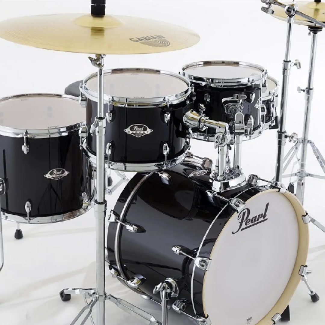 Pearl EXX725FPC31 Export Series 5-Piece Drumkit - Jet Black (NO hardware, cymbals, throne)
