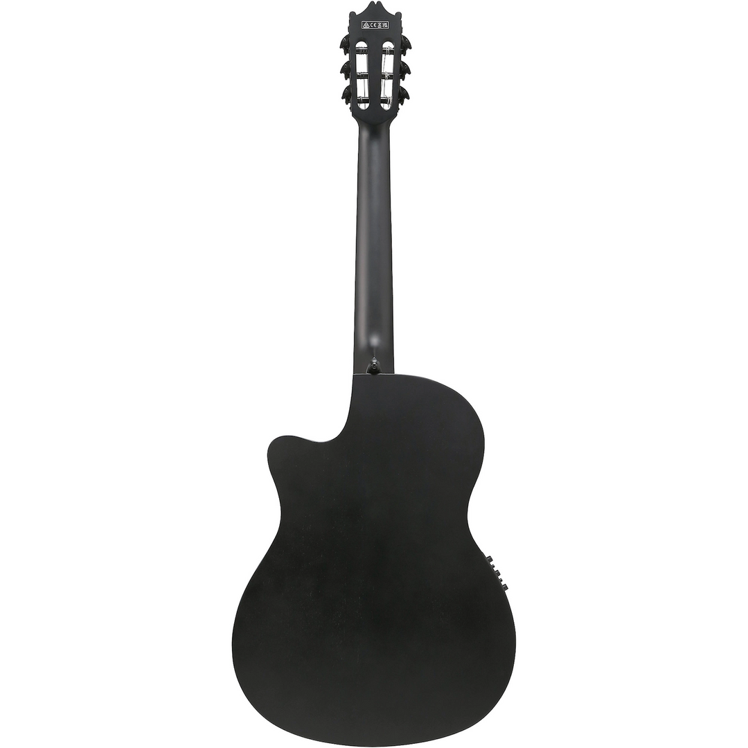 Ibanez GA621BOT Thinline Cutaway Classical Acoustic-Electric Guitar Black Out
