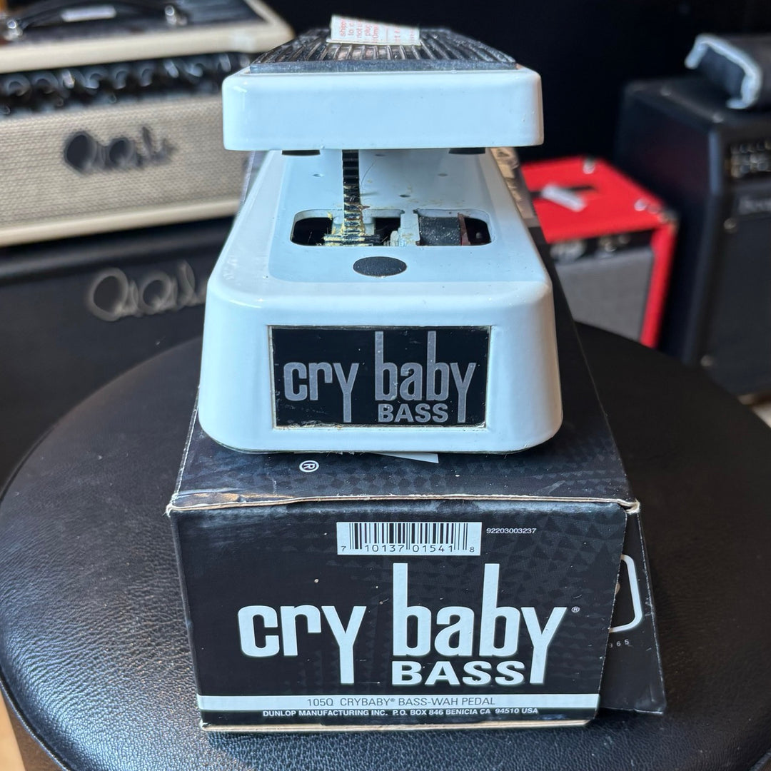 Dunlop - 105Q Crybaby Bass Wah Pedal w/ Box (White - MINT Condition) - USED