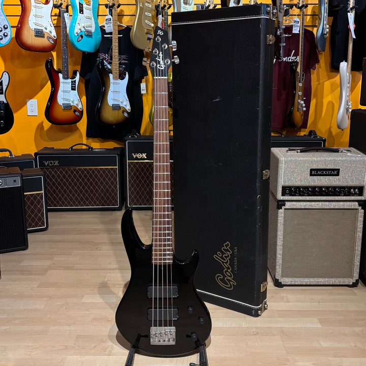 Godin - BG5  EMG Active Loaded 5 String Bass w/ Godin Hard Shell Case ( Black-1999) - USED