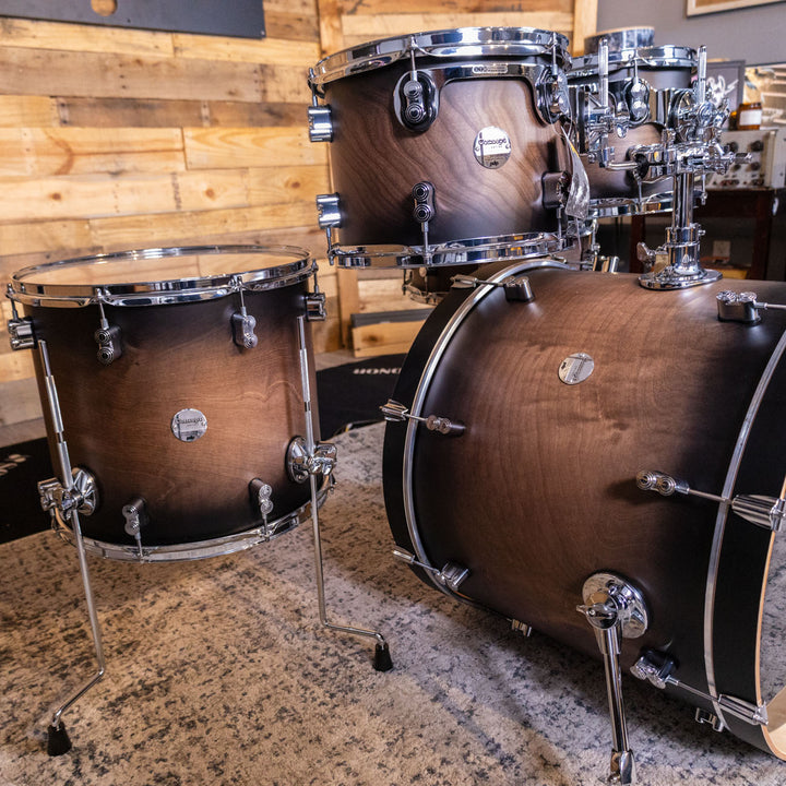 PDP Concept Maple Lacquer CM5 5-Piece Kit Shell Pack w/ Chrome Hardware (18x22 w/ BDM, 8x10, 9x12, 14x16FT, 5.5x14 Snare) - Satin Charcoal Burst