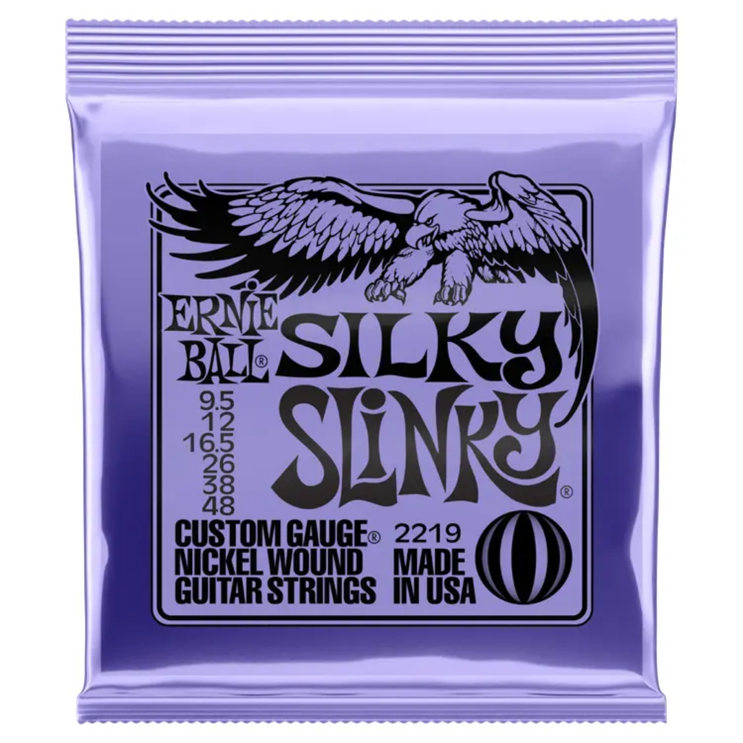 Ernie Ball 2219EB Slinky Nickel Wound Electric Guitar Strings - Silky Slinky (9.5-48)