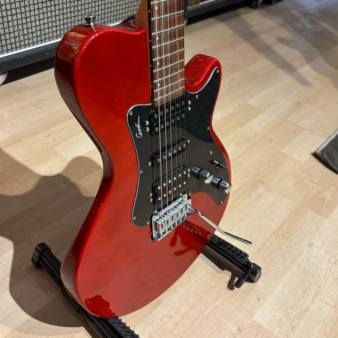Godin - SD-XT HSH Trans Cherry Electric w/ Ibanez HH P-ups Godin MID P-up (No Case Or Bag-2004) - USED