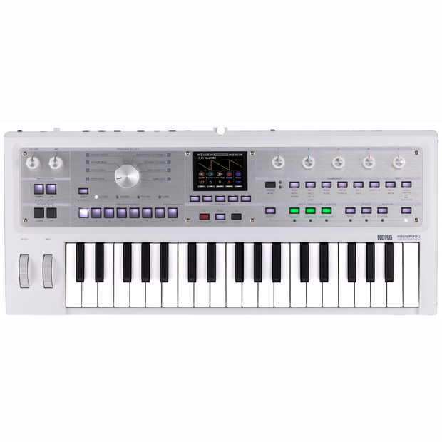 Korg MICROKORG2WH LTD MK2 Synthesizer/ Vocoder w/ Soft Case -  Metallic White