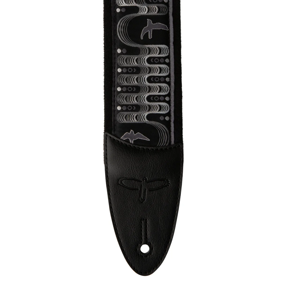 PRS 2.4" Padded Guitar Strap w/FLASH Custom Jacquard Birds Wavelength - Charcoal