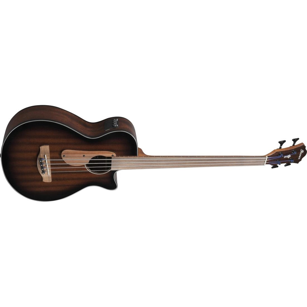 Ibanez AEGB24FEMHS Acoustic/Electric Fretless Bass Guitar - Mahogany Sunburst