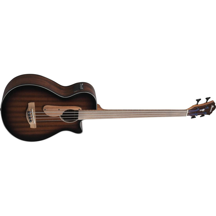Ibanez AEGB24FEMHS Acoustic/Electric Fretless Bass Guitar - Mahogany Sunburst