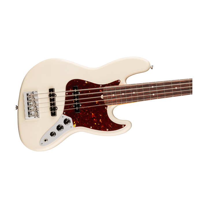 Fender American Professional Jazz Bass V Rosewood Fingerboard 5-String Electric Bass (Olympic White)