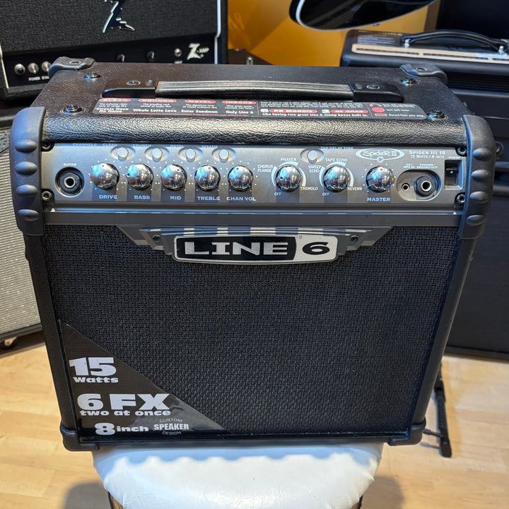 Line 6 - Spider III 15 Watt - 1x8" GTR Combo - Modeling Amp - USED
