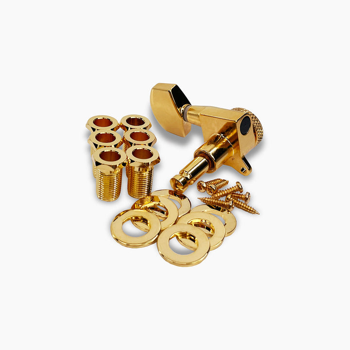Allparts TK-7117-002 True Lok Mid Size Locking Tuners, 3x3, Gold