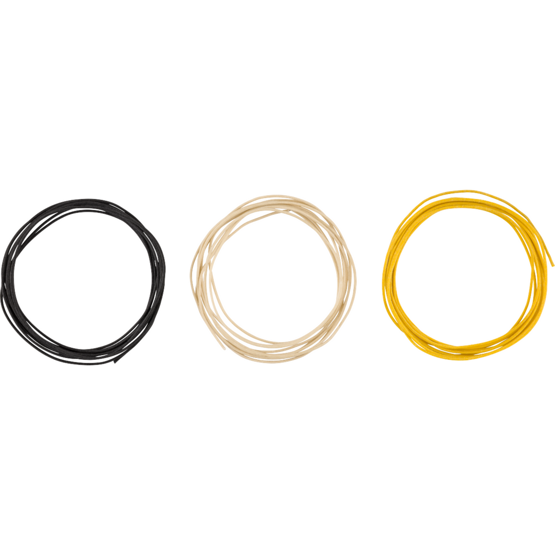 Fender Pure Vintage Cloth Wire -  22 AWG -  10′ Black -  White -  Yellow