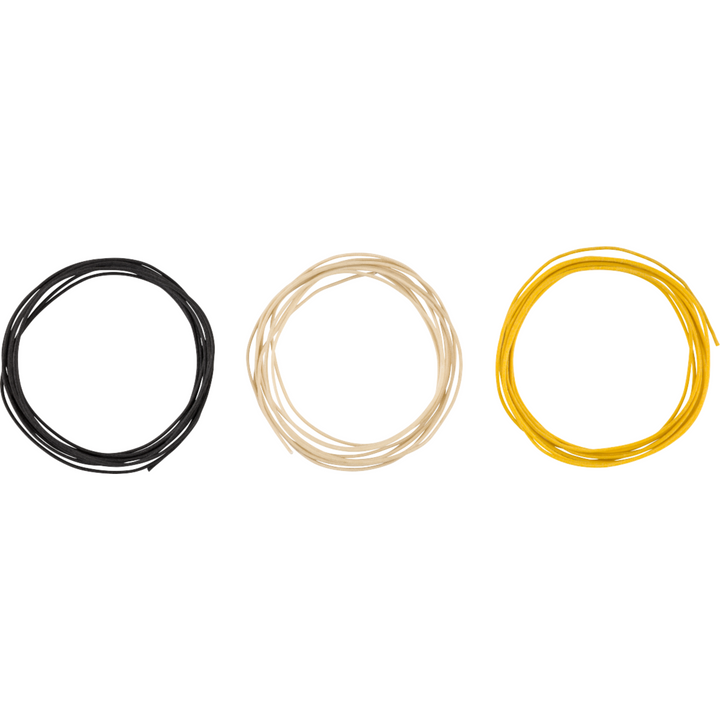 Fender Pure Vintage Cloth Wire -  22 AWG -  10′ Black -  White -  Yellow