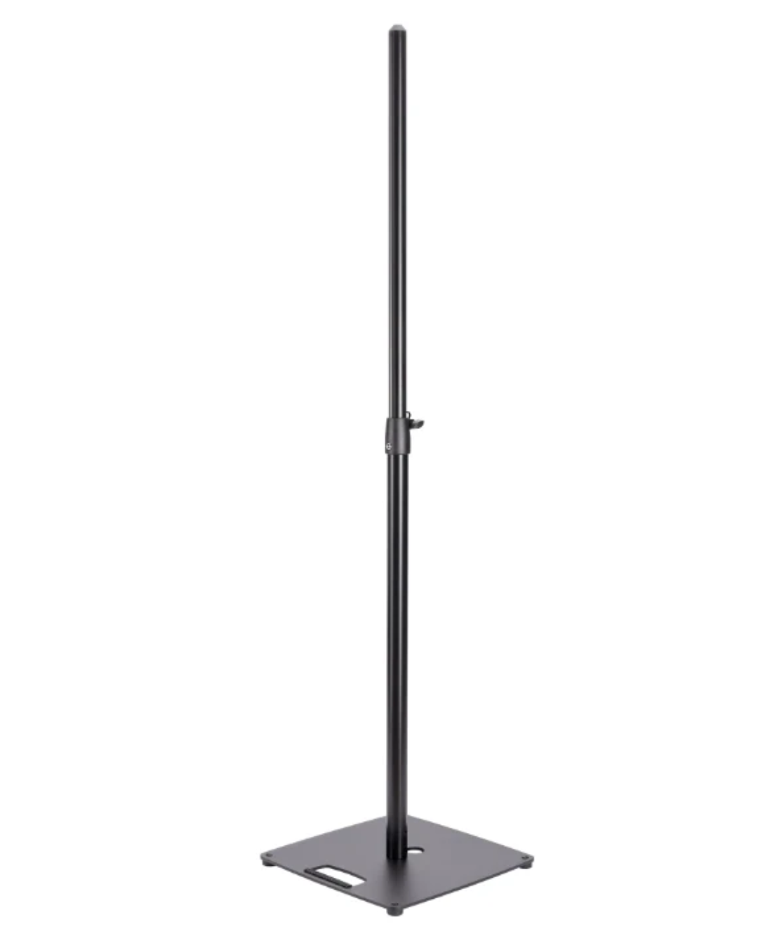 K&M 26731-BLACK Folding Speaker Stand with Flat Plate Base - Black