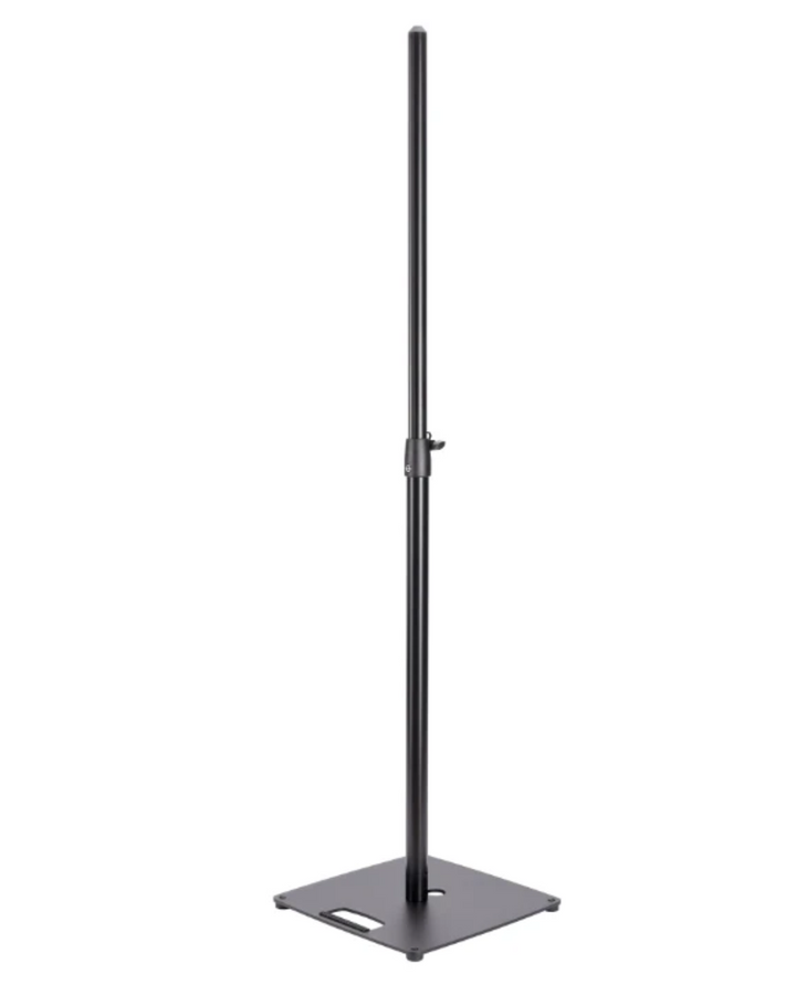 K&M 26731-BLACK Folding Speaker Stand with Flat Plate Base - Black
