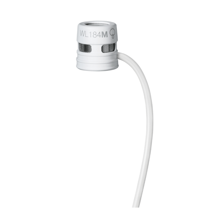 Shure WL184MW/S-TQG Low-Profile Supercardioid Lavalier Microphone with TA4F Connector (White)