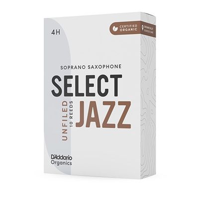 D'Addario Woodwinds ORRS10SSX4H Select Jazz, Soprano Saxophone - Unfiled, 4H, Box Of 10