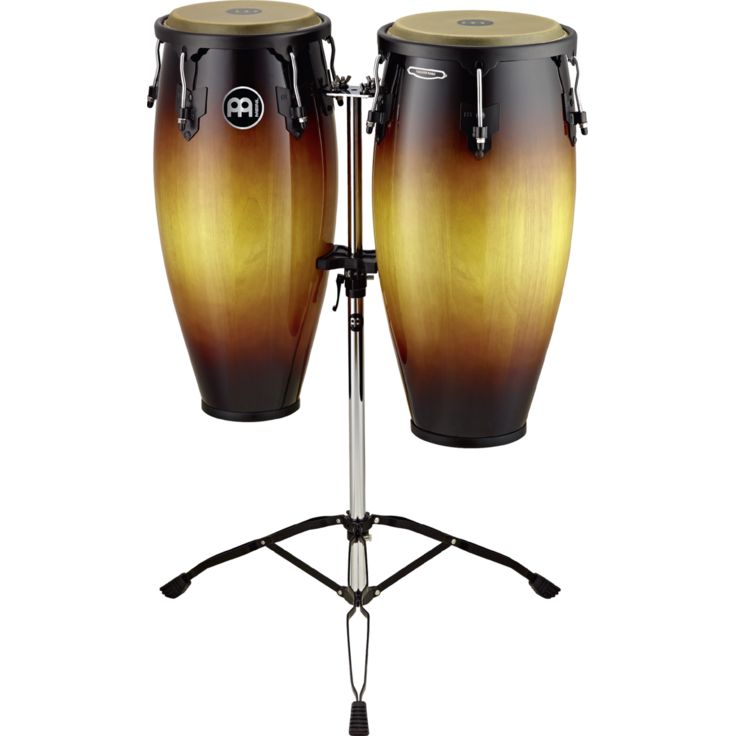 Meinl Percussion 10" & 11" HeadlinerÂ® Series Conga Set Vintage Sunburst Double stand Hand selected buffalo head