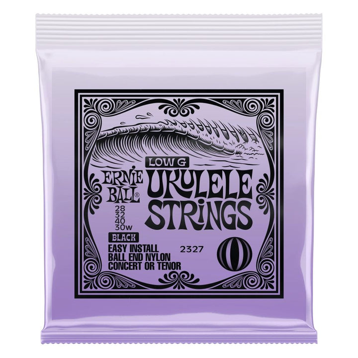 Ernie Ball Concert/Tenor Ukulele Strings, Low G, Ball-end - Black