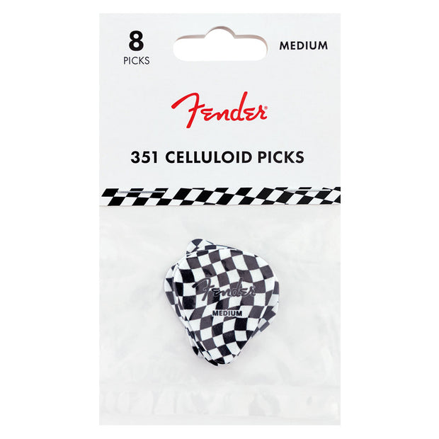 Fender 351 Celluloid Picks - Checkerboard (8 pack)