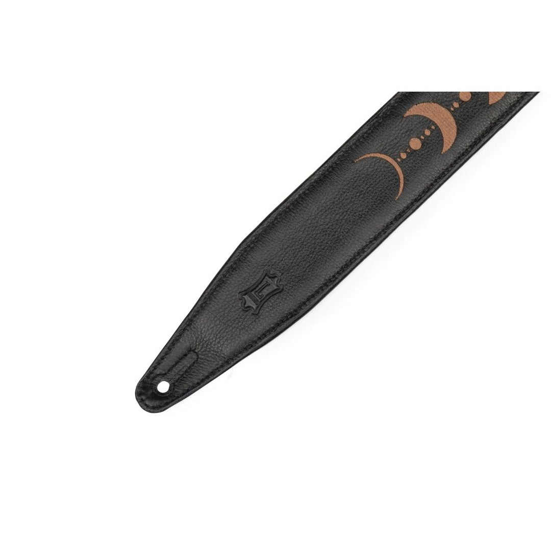 Levy's 2.5'' Moon Phase Series Padded Leather Guitar Strap - Brown