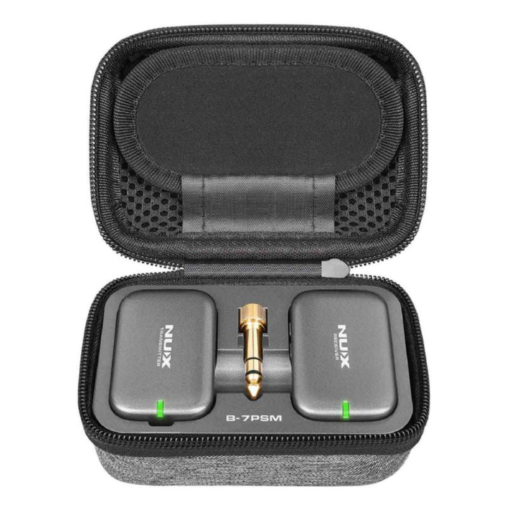 Operation length:
<100 feet (30m) outdoor unobstructed.
<= 33 feet (10m) outdoor with obstructions
Sampling rate: 24bit / 40kHz
Latency: < 5.5ms
Dynamic Range: 92db
THD: < 0.6% @ 1kHz
Maximum input level: 7.6 Vpp (6.8dBV or 2.7 Vrms)
Battery life: 4+ hours