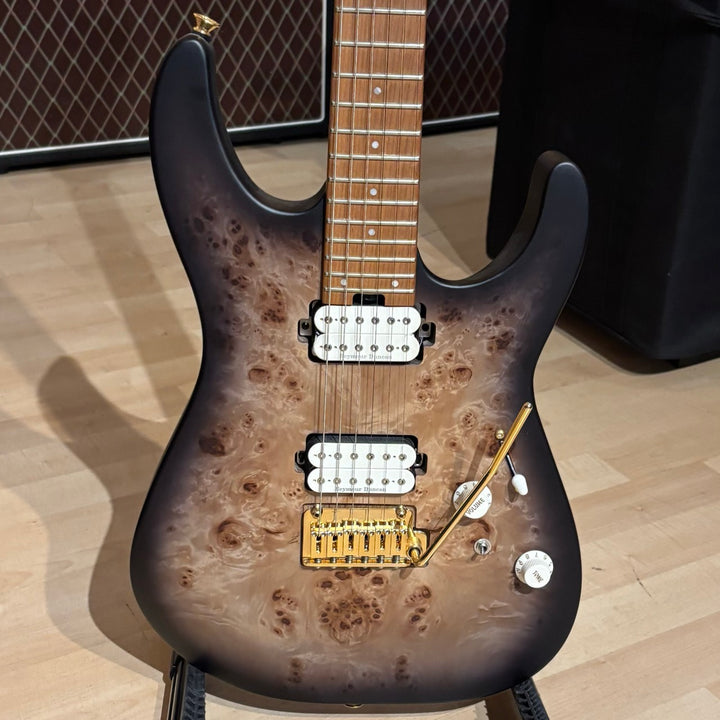 Charvel - Pro Mod DK24 HH Poplar Burl - Trans BLK Burst (2022 - No Case Or Bag) - USED
