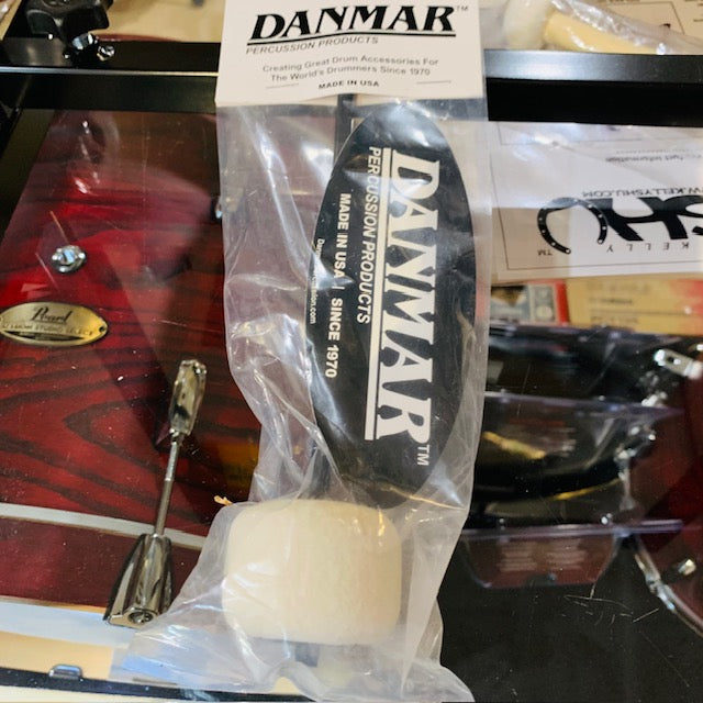 Danmar Classic 206A Classic Bass Drum Beater - White Felt/Long Black Shaft