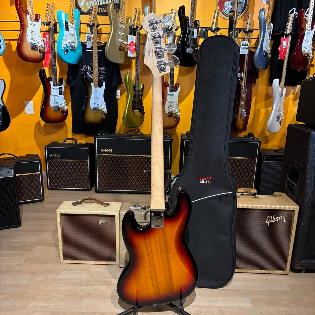 Squier - Paranormal Jazz Bass Sunburst- Maple w/ Rouge Valley Gig Bag (2022) - USED