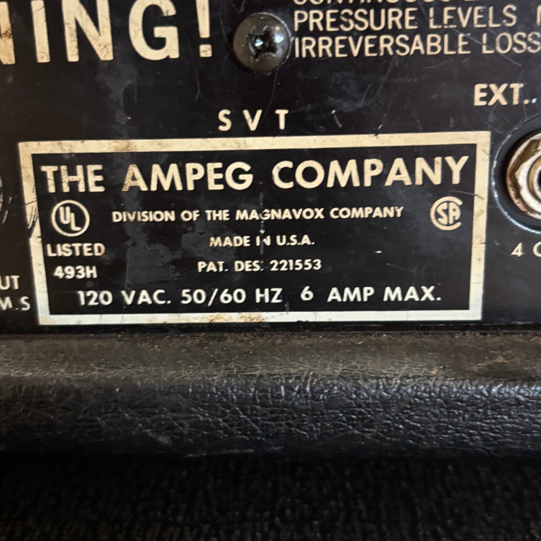 Vintage Ampeg - SVT 300 Watt Tube Bass Guitar Head ( Magnavox Era Blackline - 1973 ) - USED