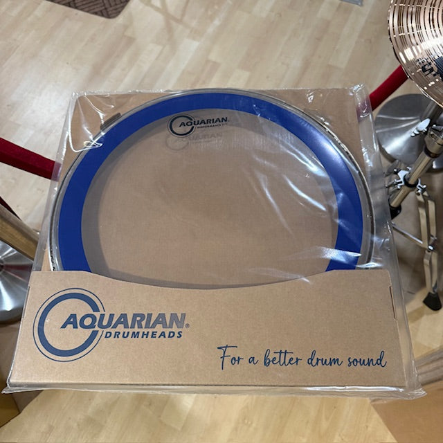 Aquarian PF16BLUE- Aquarian 16" Performance II Clear W/Blue Circle Ring Drumhead