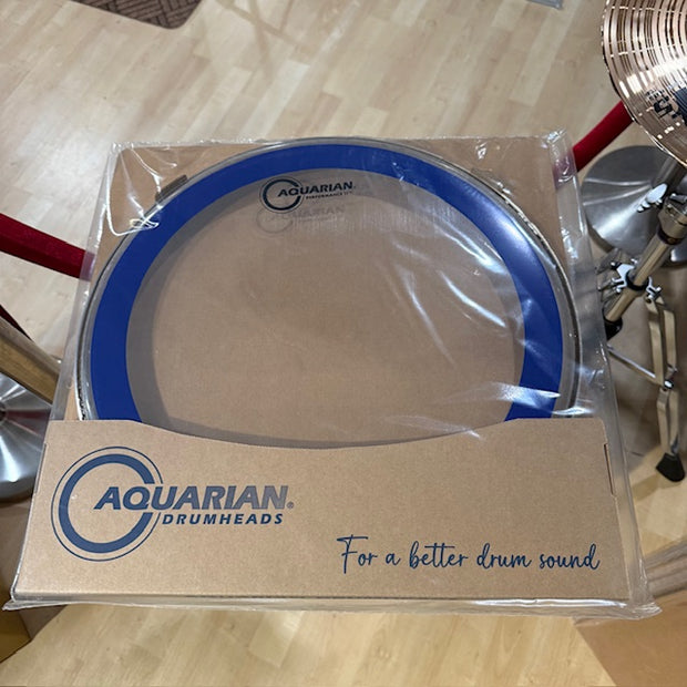 Aquarian PF16BLUE- Aquarian 16" Performance II Clear W/Blue Circle Ring Drumhead