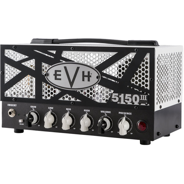 EVH 5150III 15W LBXII Guitar Amp Head - White Grille w/ Black Stripes and Black Front Control Panel