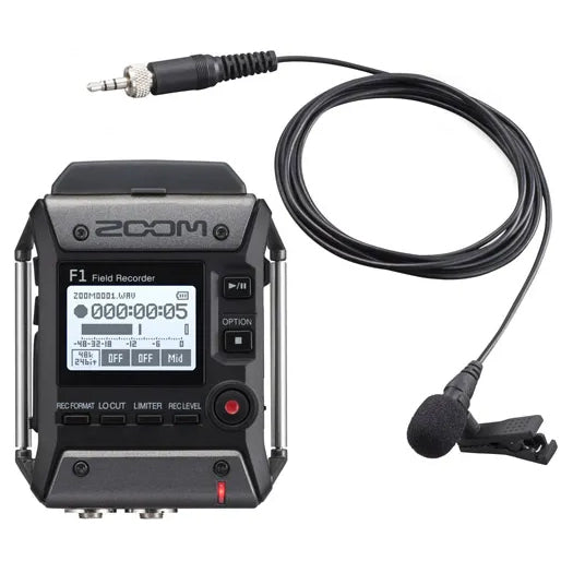 Zoom F1 Field Recorder / Lavalier Package