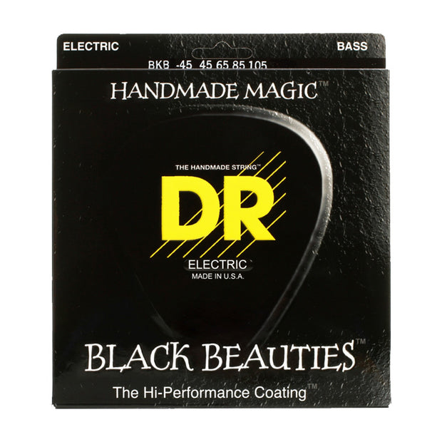 DR Strings BKB-45 (Medium) - BLACK BEAUTIES  - BLACK Coated Bass: 45, 65, 85, 105