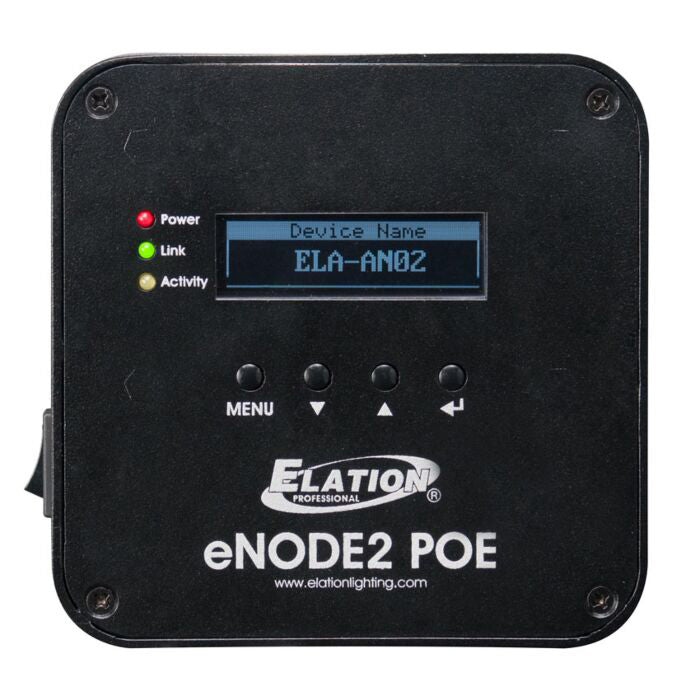 Elation eNode2 POE Compact 2-Universe Ethernet-DMX Node Powered Over Ethernet