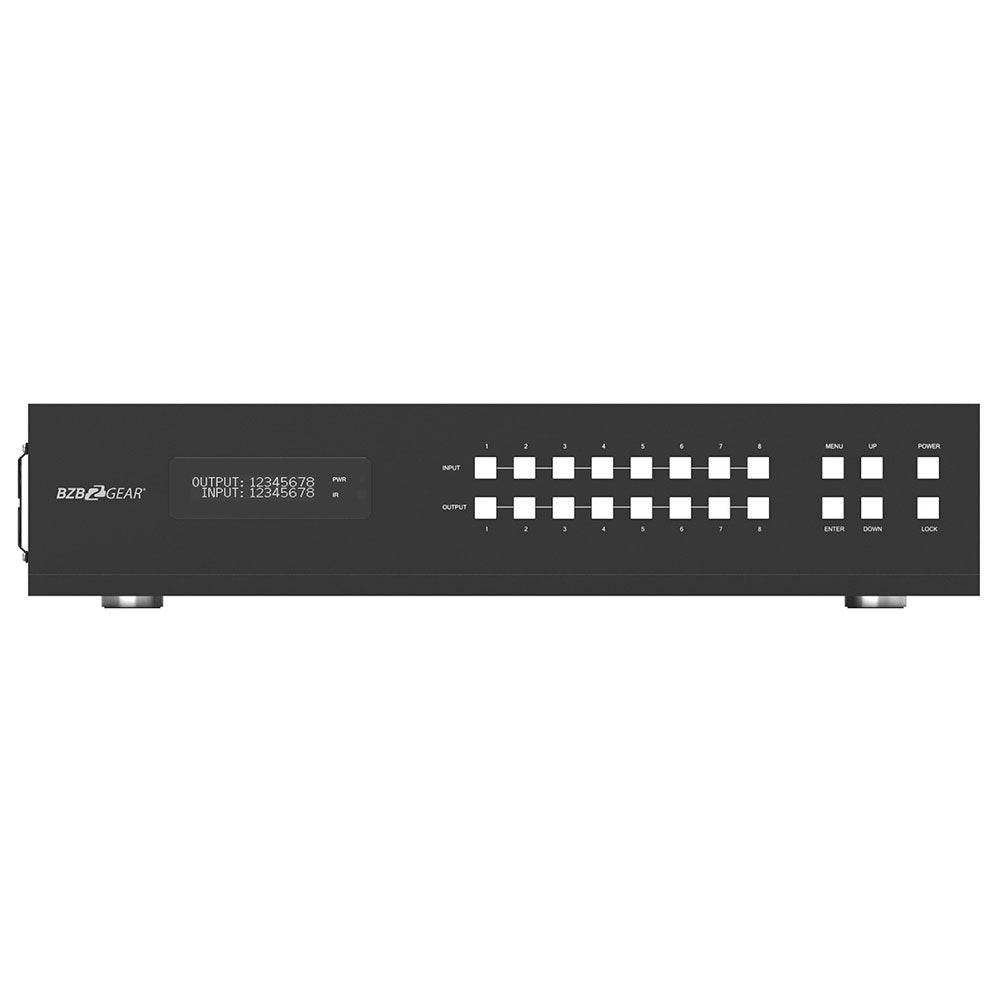 BZBGEAR - 8X8 HDMI and HDBaseT Matrix Switch with Bi-directional IR and ARC Function