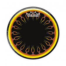 Remo PA-1022-C2 - Bass-22'' Diameter-Round Flames Graphic - Standard