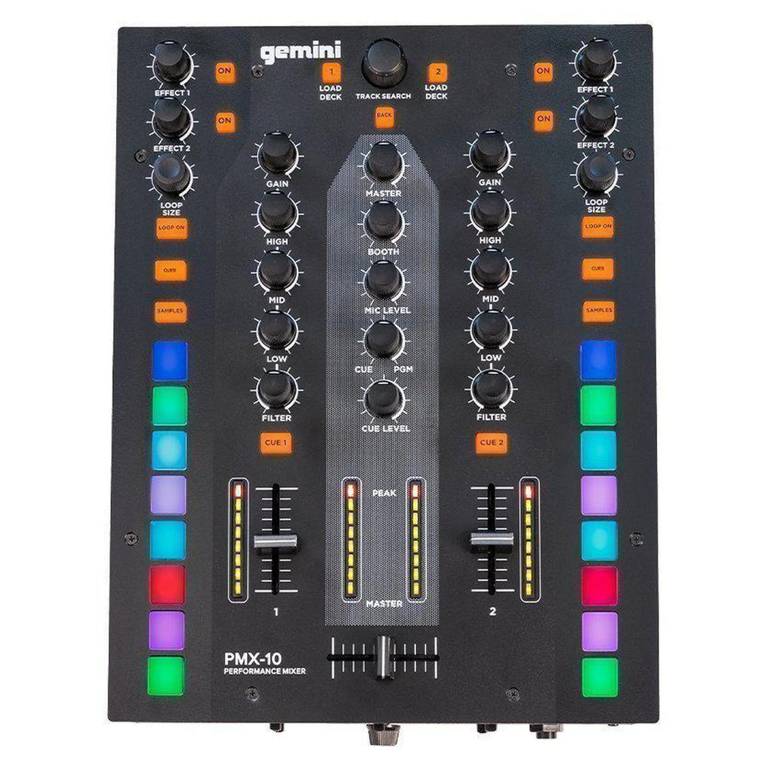 Gemini PMX-10 Battle-Style 2-Channel Digital DJ Mixer w/ USB MIDI Interface