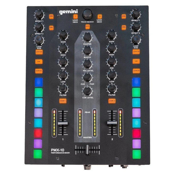Gemini PMX-10 Battle-Style 2-Channel Digital DJ Mixer w/ USB MIDI Interface